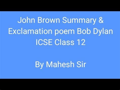 john brown poem summary|john brown book summary.